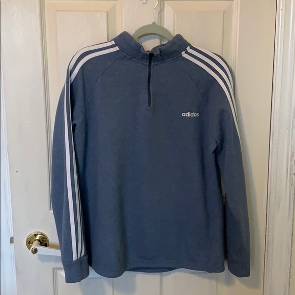 Adidas blue 1/2 zip sweater - Picture 1 of 6